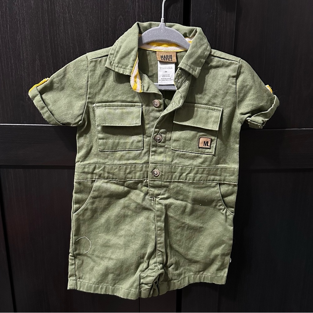 Green utility jumpsuit